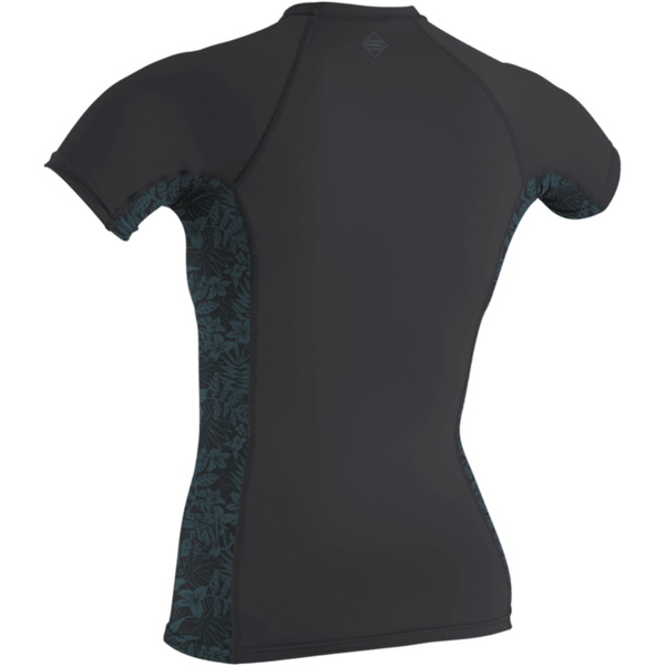 2026 O'Neill Womens Hyperfreak Skins Short Sleeve Rash Vest 5694 - Tempered Steel / Shaded Island Sky